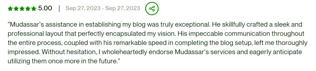 Mudassar Shakeel Review 03