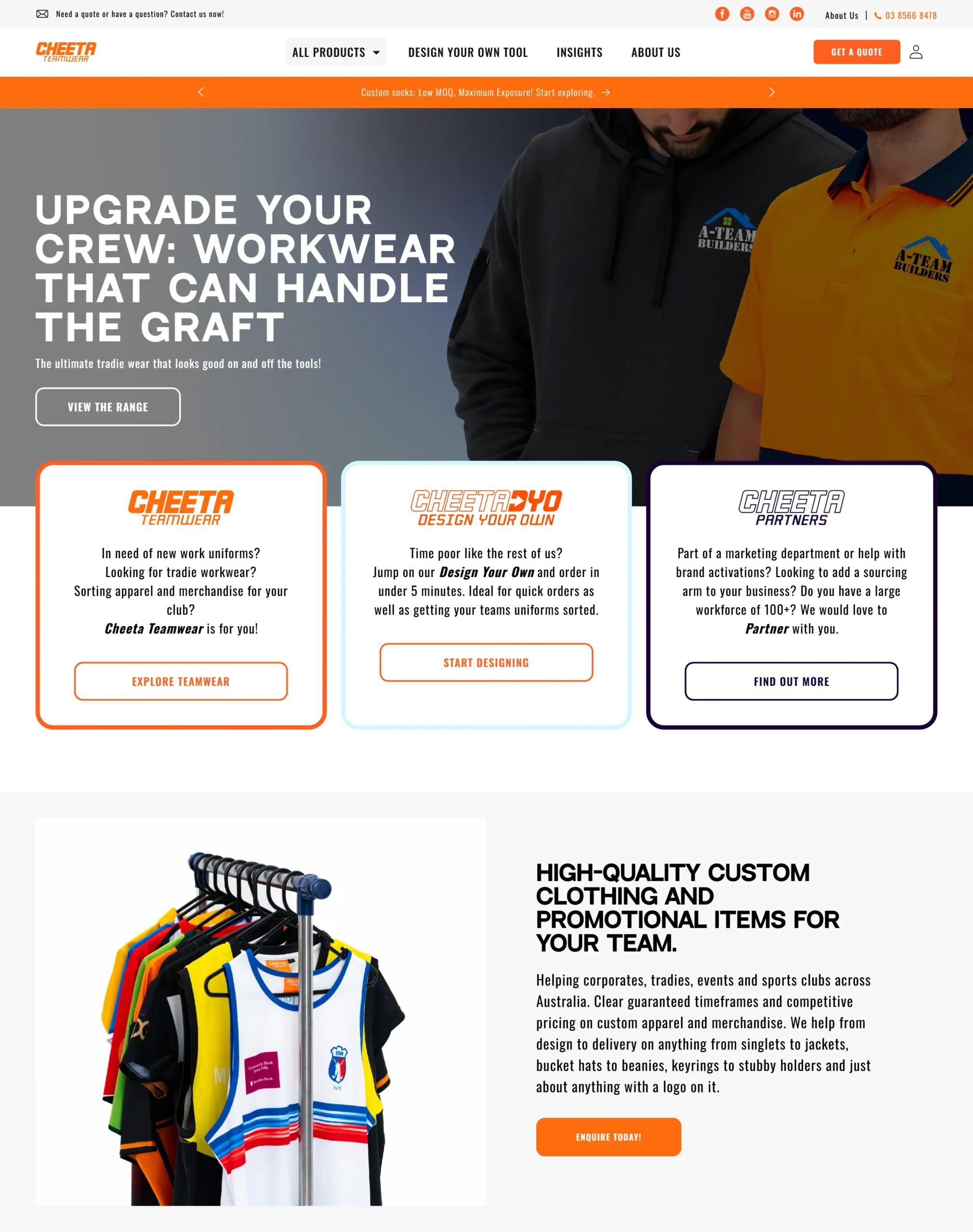 Cheeta Teamwear website preview