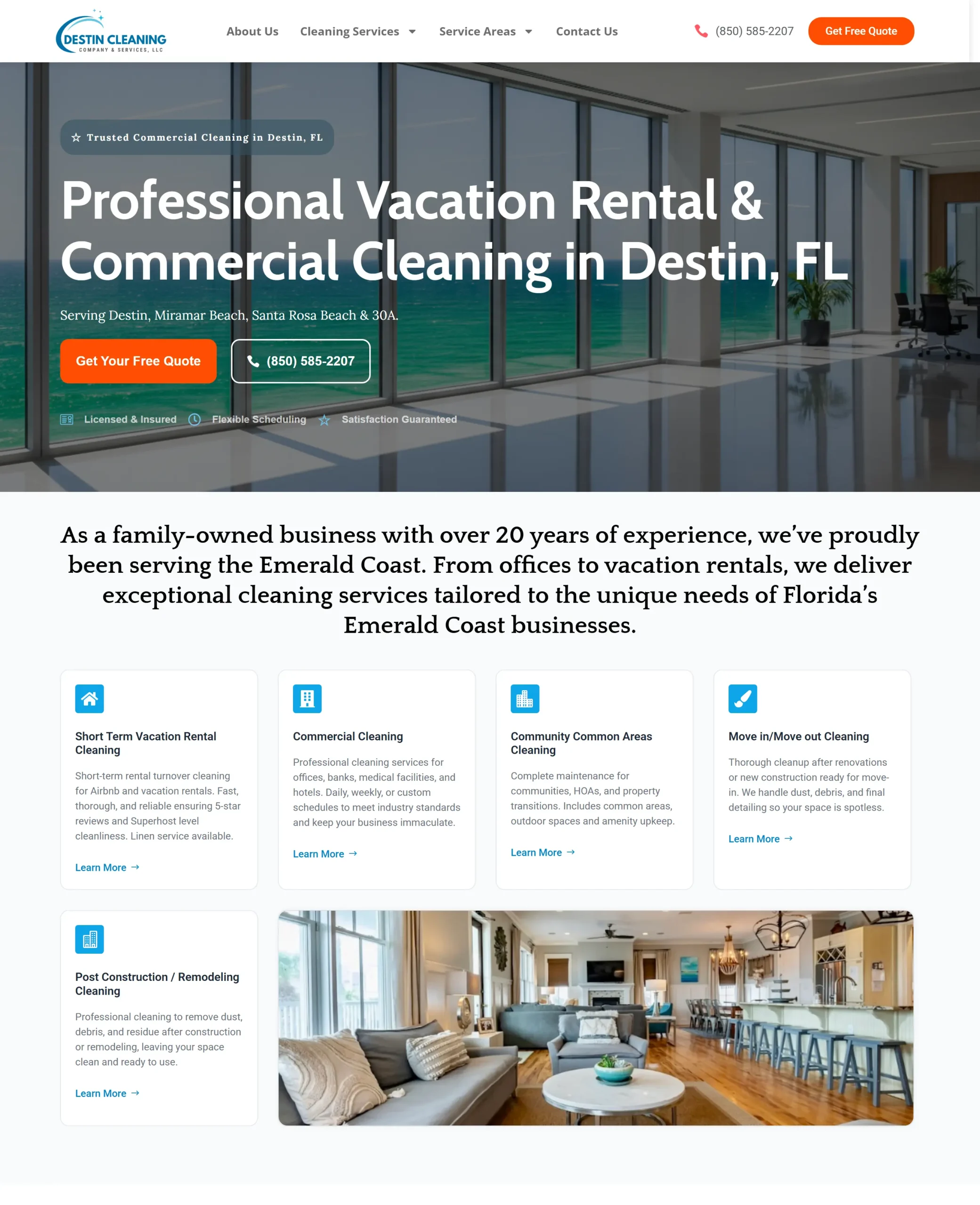 Destin Cleaning Company & Services website preview