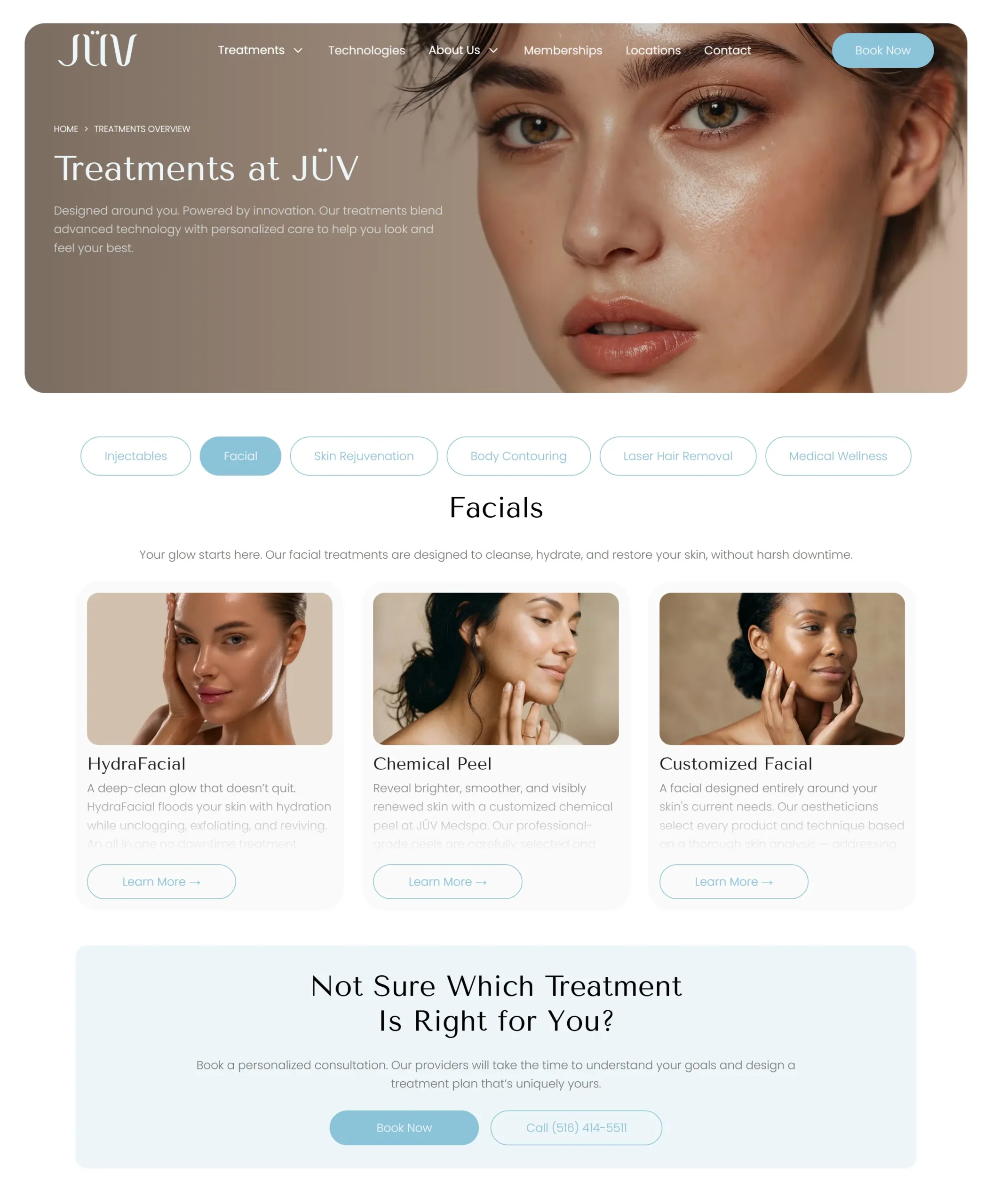 JÜV Medspa website preview