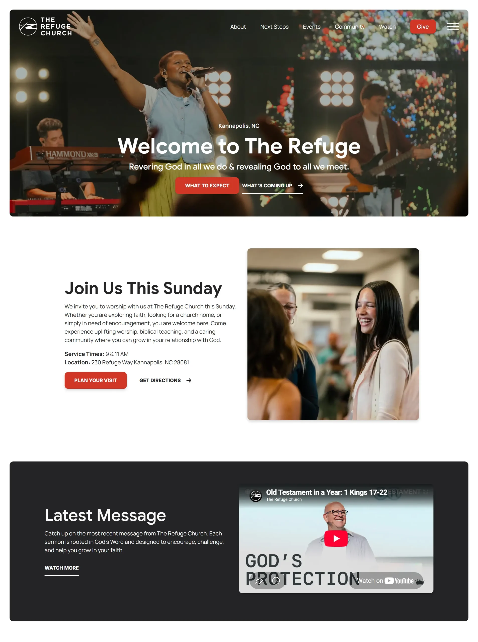The Refuge Church website preview